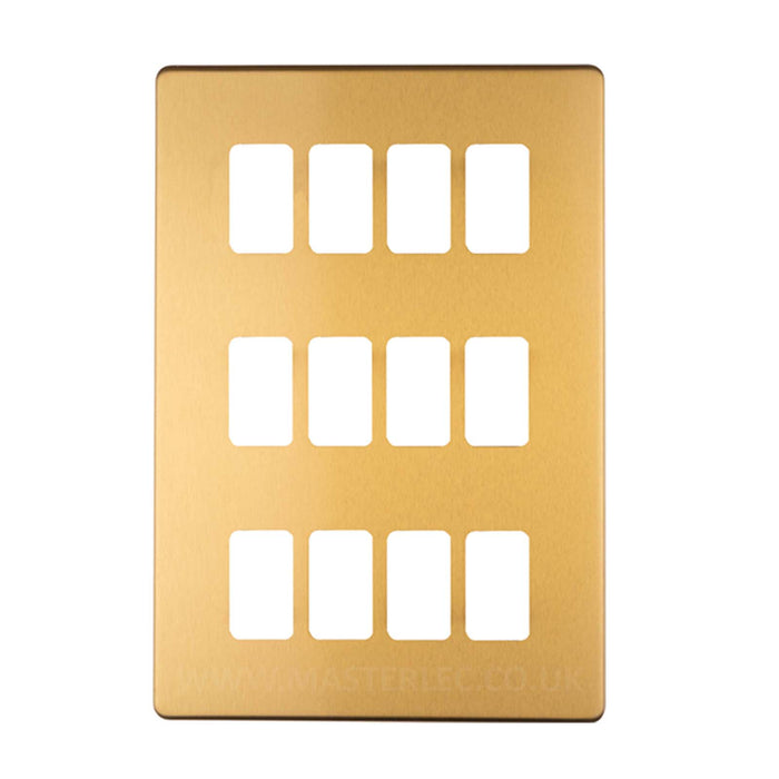 Antique Gold Screwless Custom Grid Plate Switch Components Satin Brass GCAG Full Range