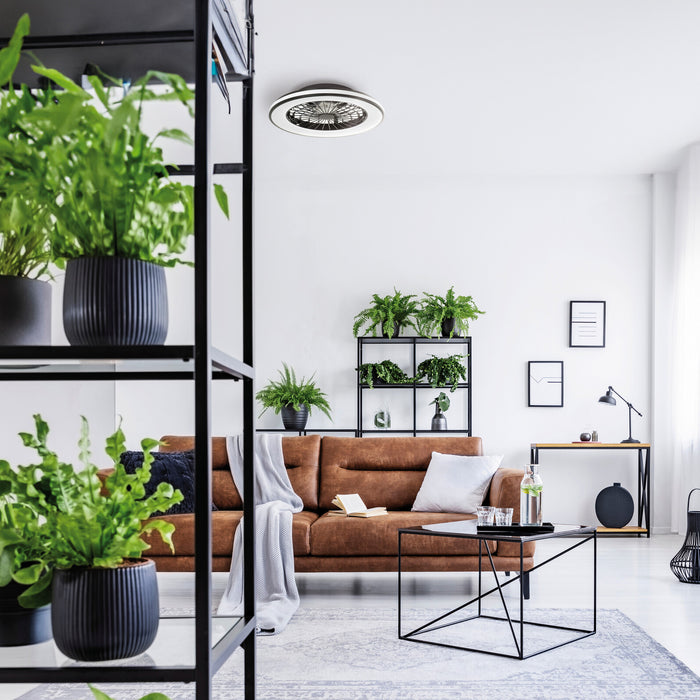 Kanlux 38033 PLAVE LED CCT Ceiling Mounted Lighting Fixture with Fan Black White