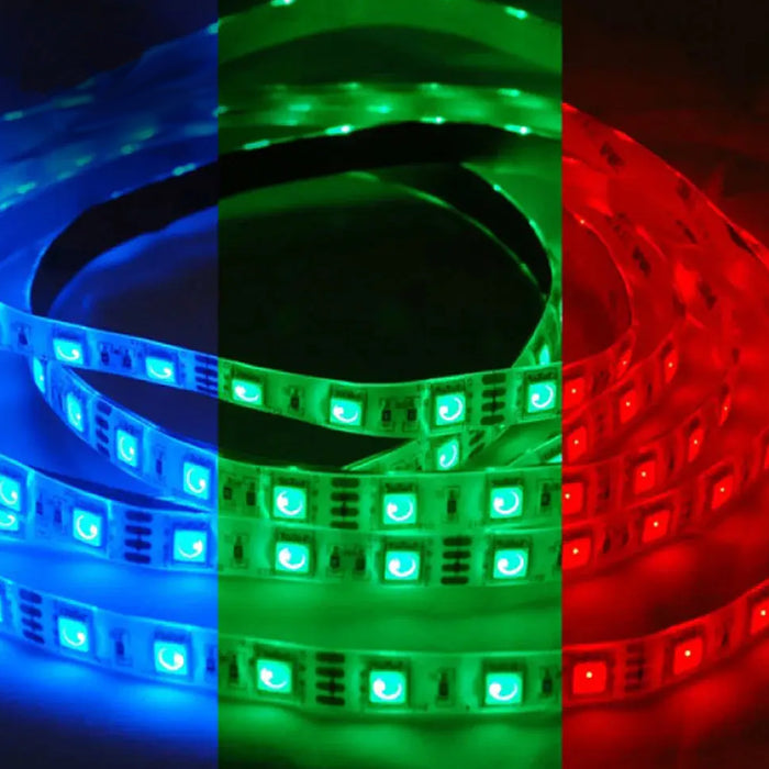 LED Strip Kit 5 meter RGB 60 LEDs per meter, IP65, IR remote, Plug and Play UK PS