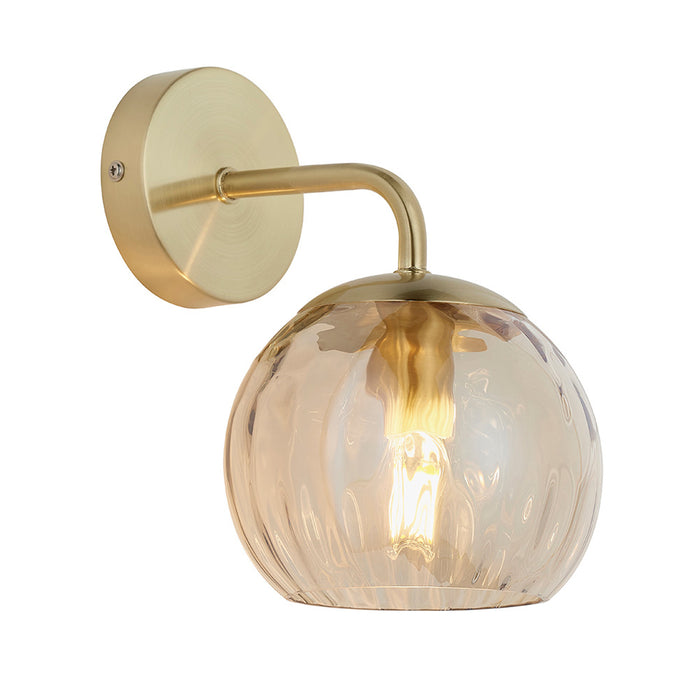 Endon Lighting Brushed satin Gold Dimple Wall Light 91970