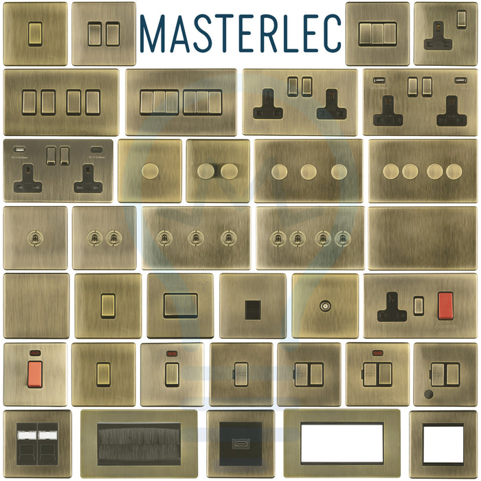 Antique Brass Screwless Switches and Sockets Flat Concealed Plate