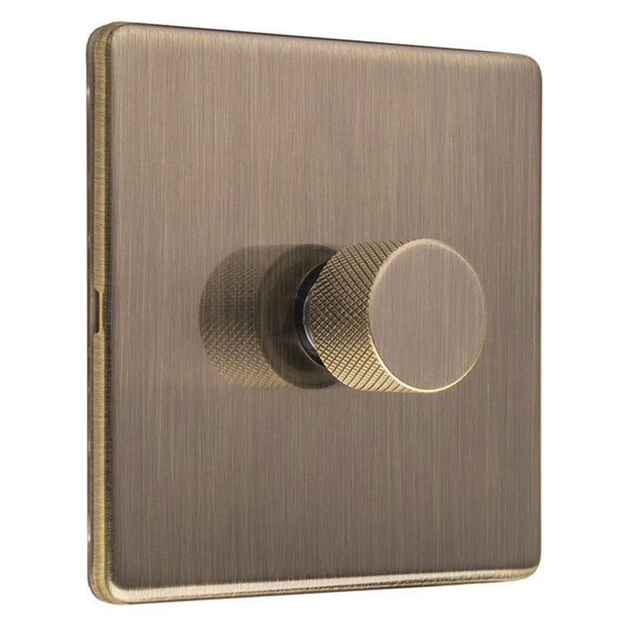 Antique Brass Knurled Dimmer Knob Universal Replacement D-Shaped