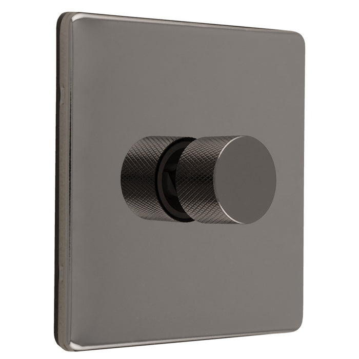 Black Nickel Knurled Dimmer Knob Universal Replacement D-Shaped