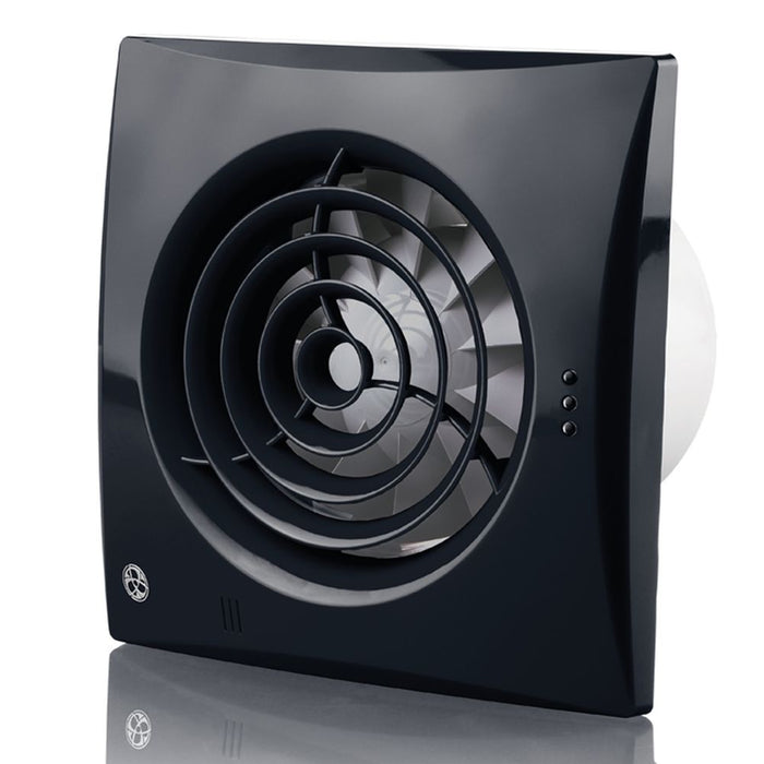 Calm 100mm Zone 1 Timer Bathroom Extractor Fan Low Noise Silent Black CALM Black 100 T