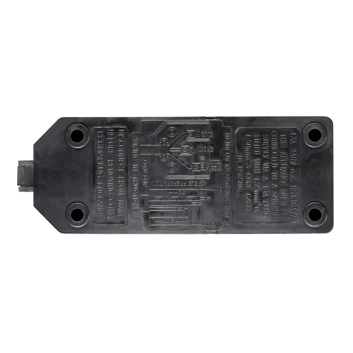 Masterplug ELS132B Heavy Duty Double Trailing Socket 2 Gang 13A Black Permaplug