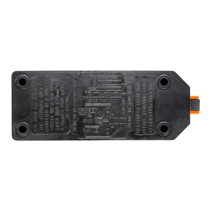 Masterplug ELS132O Heavy Duty Double Trailing Socket 2 Gang 13A Orange Permaplug