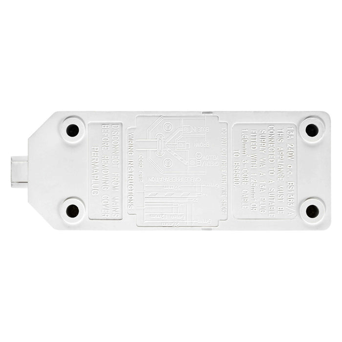 Masterplug ELS132W Heavy Duty Double Trailing Socket 2 Gang 13A White Permaplug