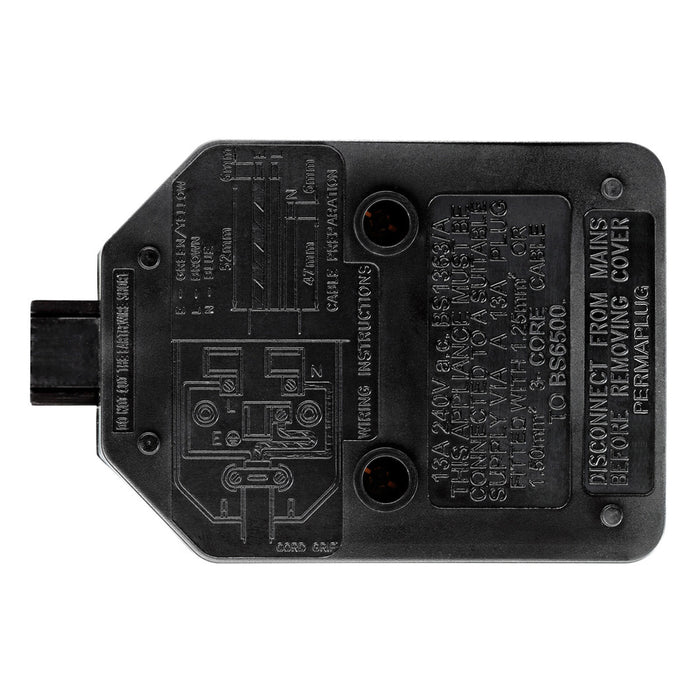 Masterplug ELS13B Heavy Duty Single Trailing Socket 1 Gang 13A Black Permaplug