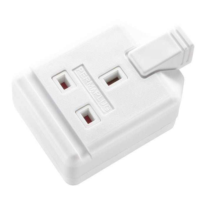 Masterplug ELS13W Heavy Duty Single Trailing Socket 1 Gang 13A White Permaplug