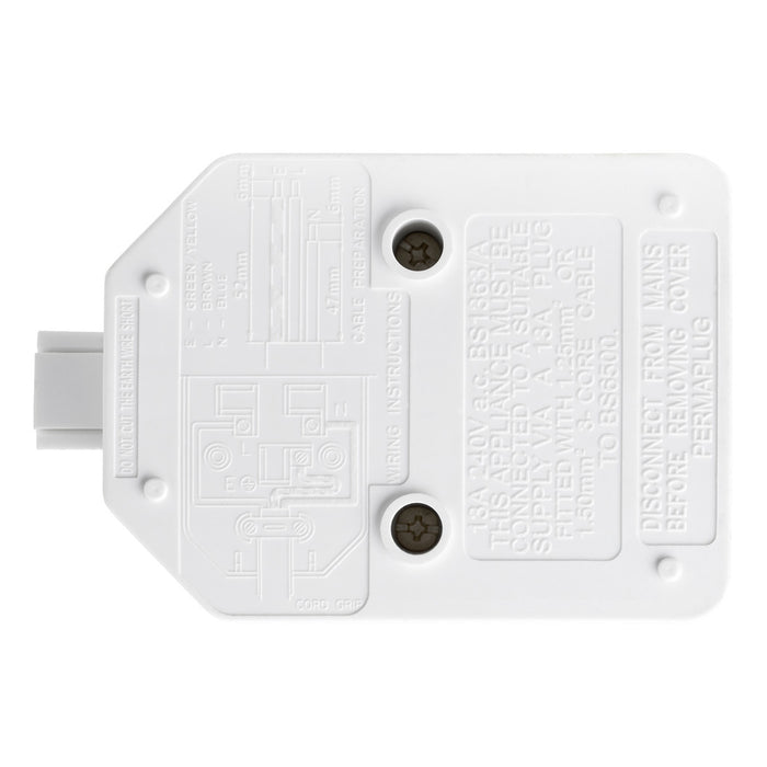 Masterplug ELS13W Heavy Duty Single Trailing Socket 1 Gang 13A White Permaplug