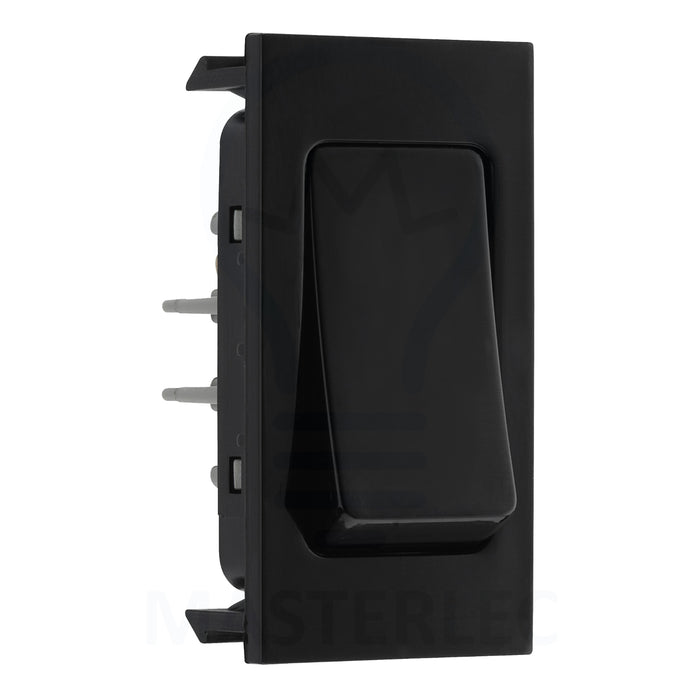 BG EMSW12B Black 2 Way Single Pole Light Switch 20 Amp Euro Module Swi ...