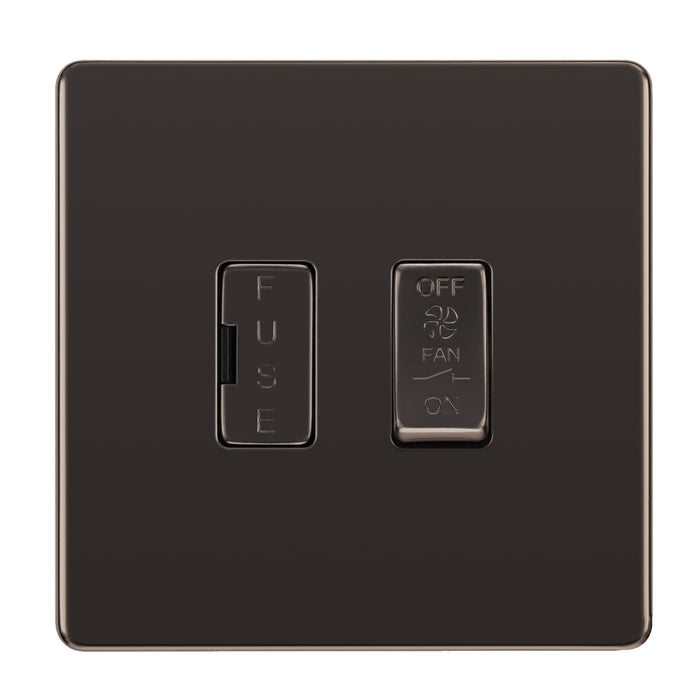 BG Nexus Screwless Flat Plate Black Nickel Switches and Sockets Black Inserts Full Range