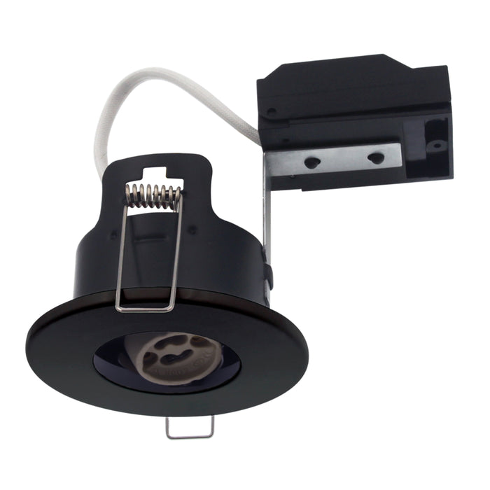GU10 Fire Rated Fixed Downlight in Matt Black ELD Lighting FN-F-BL