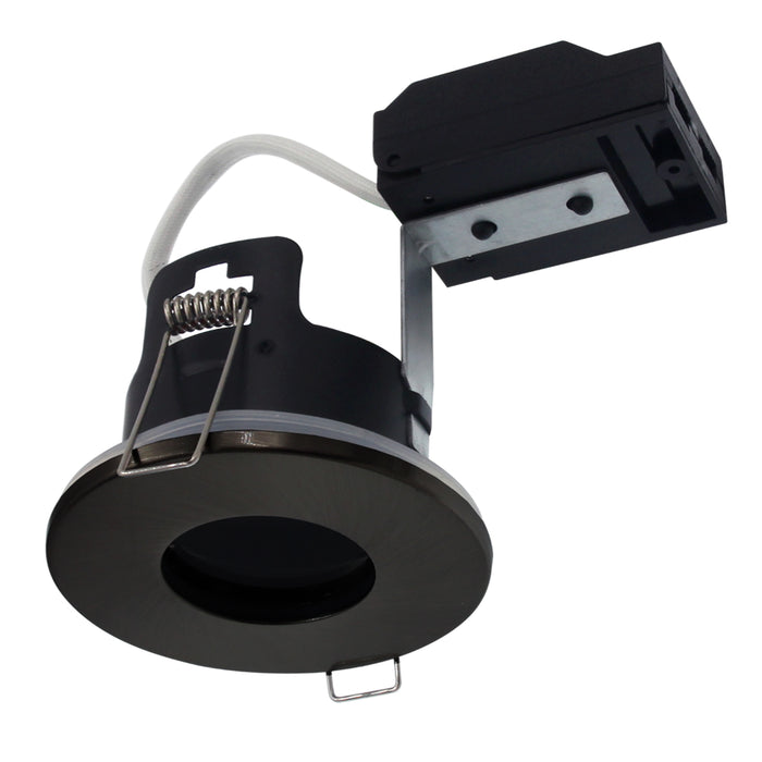 GU10 Fire Rated Shower IP65 Fixed Downlight in Matt Black ELD Lighting FN-S-BL