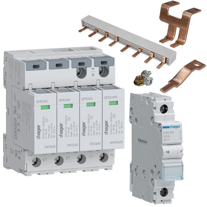 Hager JK102SPD 125A Surge Protection Kit Type 2
