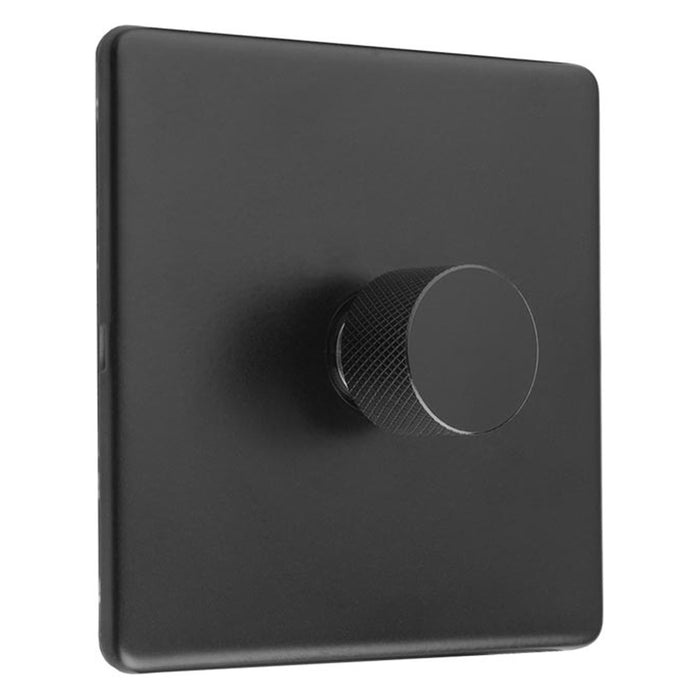 Matt Black Knurled Dimmer Knob Universal Replacement D-Shaped
