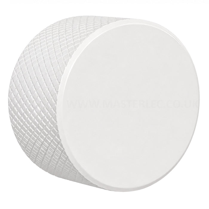 Matt White Knurled Dimmer Knob Universal Replacement D-Shaped
