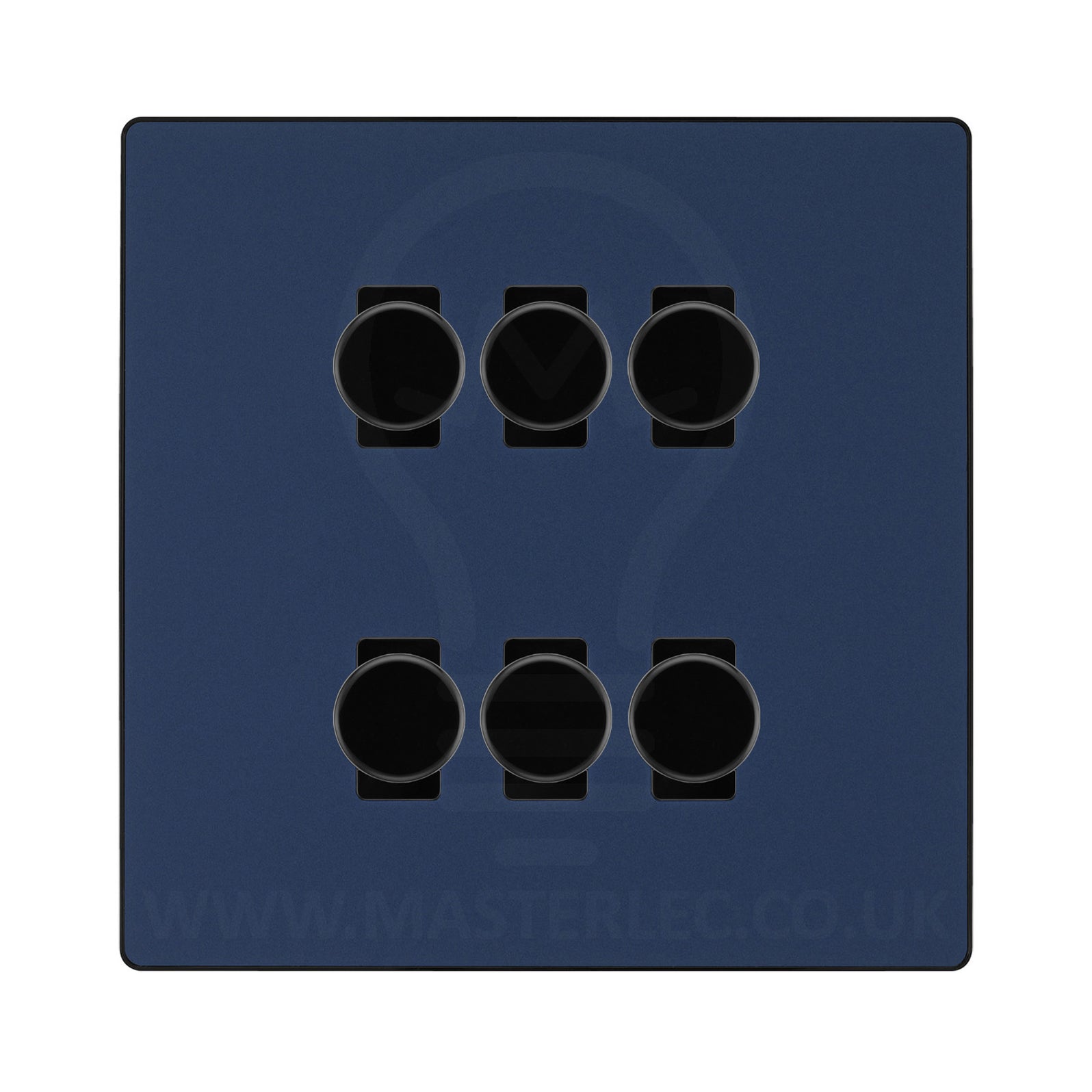 BG Evolve Matt Blue 6 Gang Trailing Edge LED Dimmer Light Switch 2 Way ...