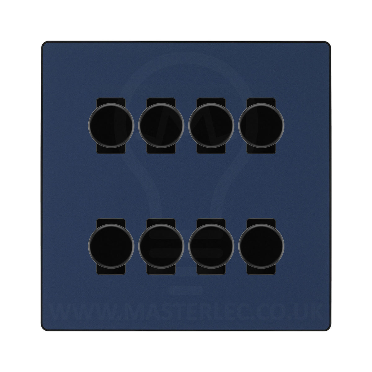 BG Evolve Matt Blue 8 Gang Trailing Edge LED Dimmer Light Switch 2 Way ...