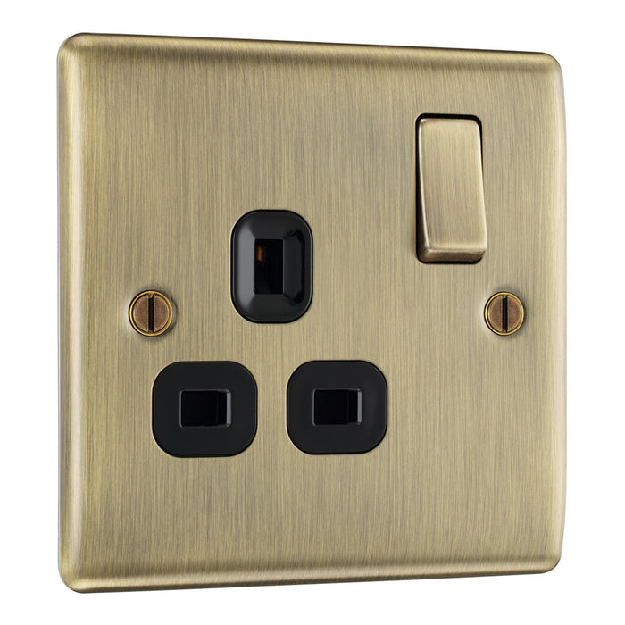 BG Nexus Antique Brass Switches and Sockets Black Inserts Full Range