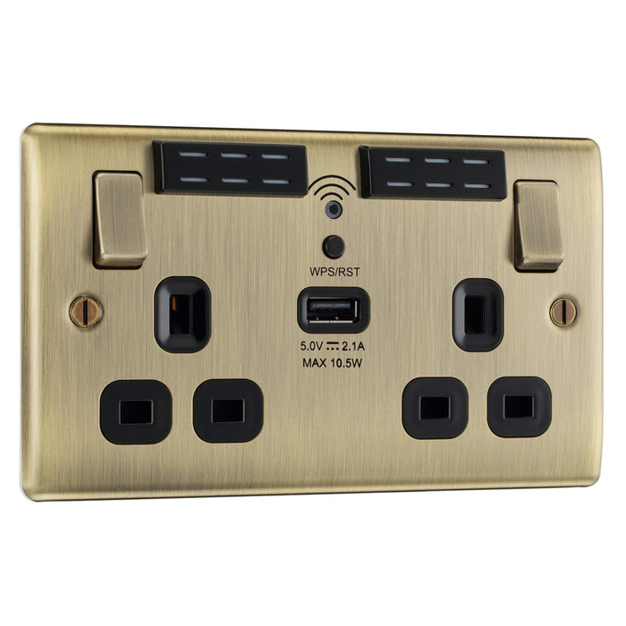 BG Nexus Antique Brass Switches and Sockets Black Inserts Full Range