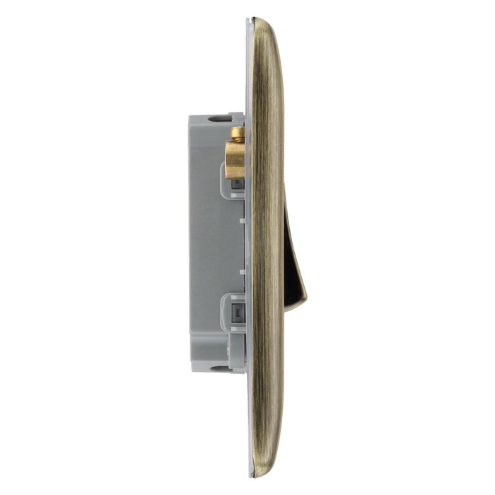 BG Nexus Metal Antique Brass Quad Light Switch NAB44 20 Amp