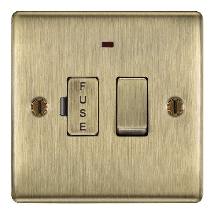 BG Nexus Antique Brass Switched Fused Spur Connection Unit with Neon NAB52