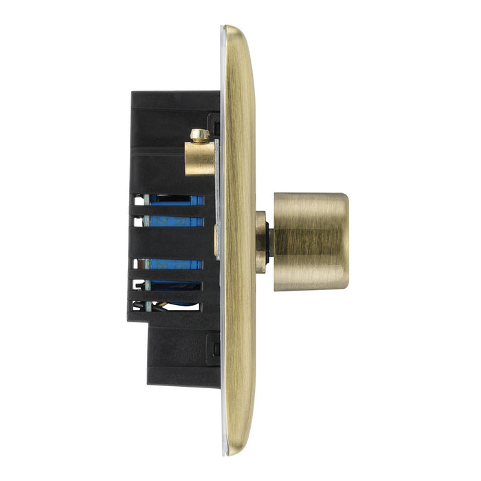 BG Nexus Metal Antique Brass Trailing Edge Single Dimmer Switch 2 Way LED NAB81