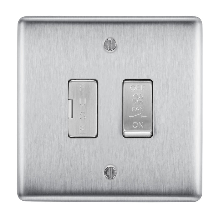 BG Nexus Brushed Steel Switches and Sockets Black Inserts Full Range