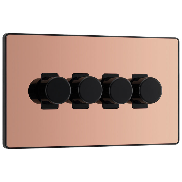 BG Evolve Polished Copper 4 Gang Custom Grid Dimmer Light Switch PCDPC84B