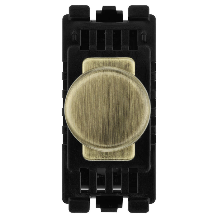 BG RABDTR Antique Brass Single Trailing Edge Dimmer Module Grid Light Switch