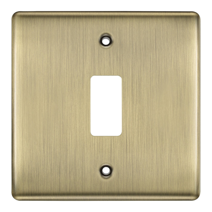 BG RNAB1 Antique Brass Steel 1 Gang Front Cover Plate