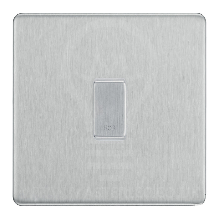 BG Screwless Brushed Steel 1 Gang Engraved Custom Labelled Appliance Grid Switch