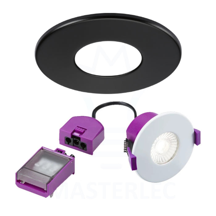 Knightsbridge Spektro LED Evo Fire Rated IP65 Downlight Dimmable Recessed Spotlight Matt Black SPEKEVF