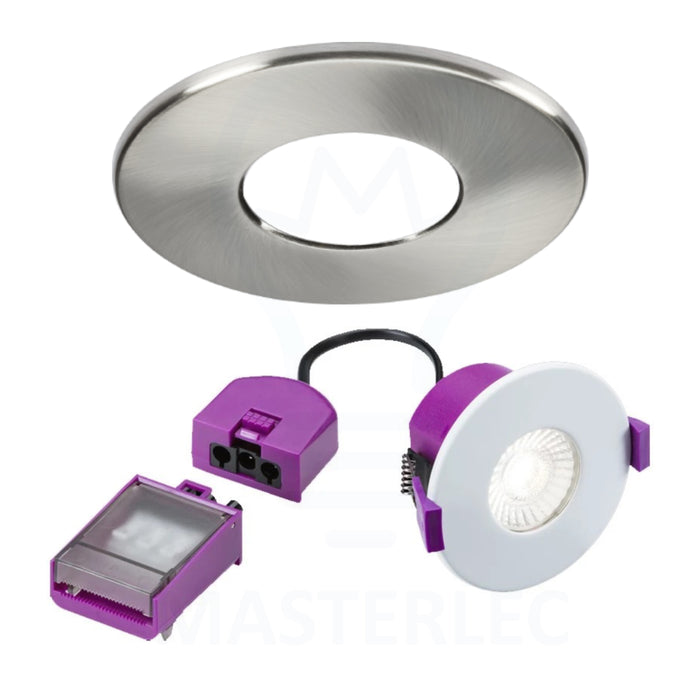 Knightsbridge Spektro LED Evo Fire Rated IP65 Downlight Dimmable Recessed Spotlight Brushed Chrome SPEKEVF