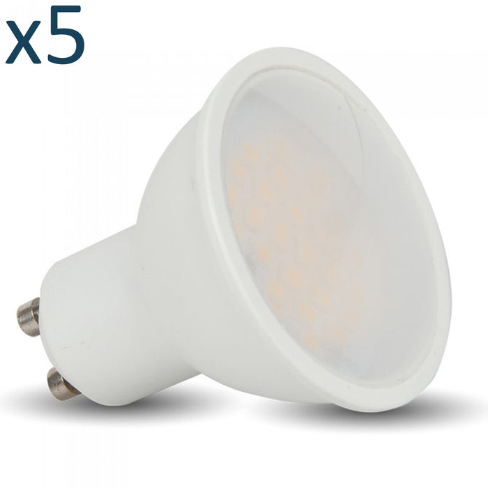 5x V-TAC 4.5W 400lm LED GU10 Spotlight Samsung Chip Bulbs VT-205
