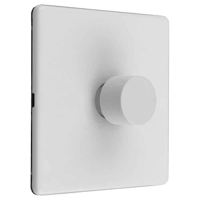 Matt White Knurled Dimmer Knob Universal Replacement D-Shaped