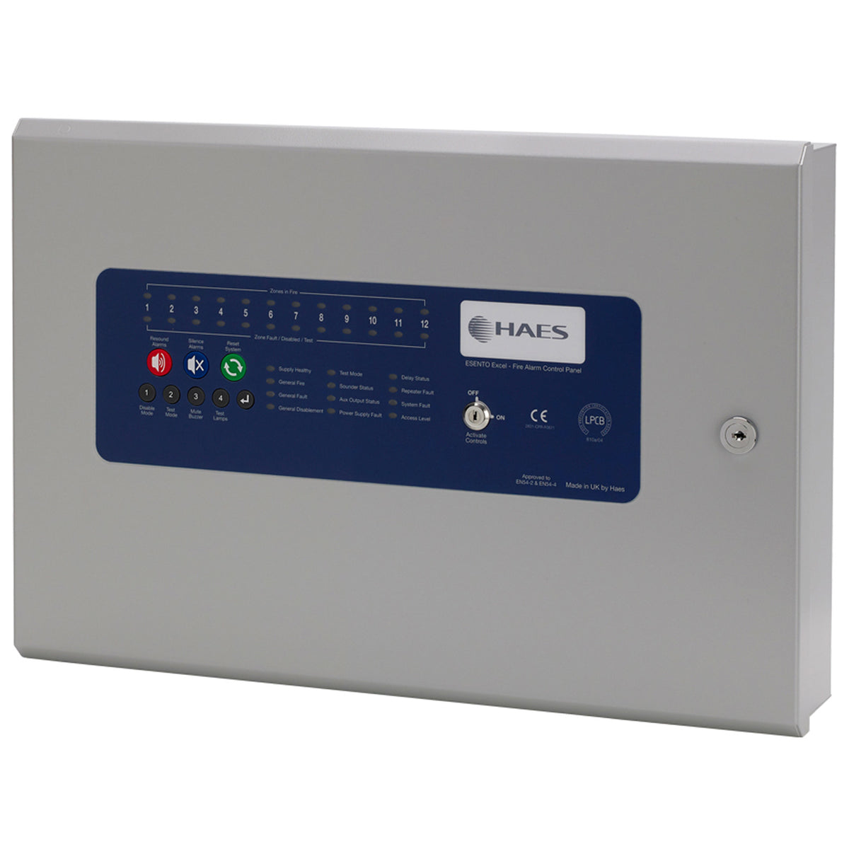 Haes Esento Excel 4 Zone Conventional Fire Alarm Control Panel X-LEN ...