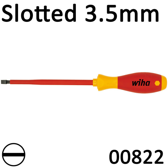 Wiha VDE Screwdriver SoftFinish 3.5mm Slotted 00822