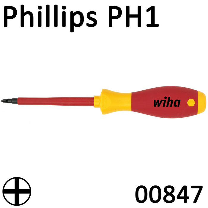Wiha VDE Screwdriver SoftFinish Phillips PH1 00847