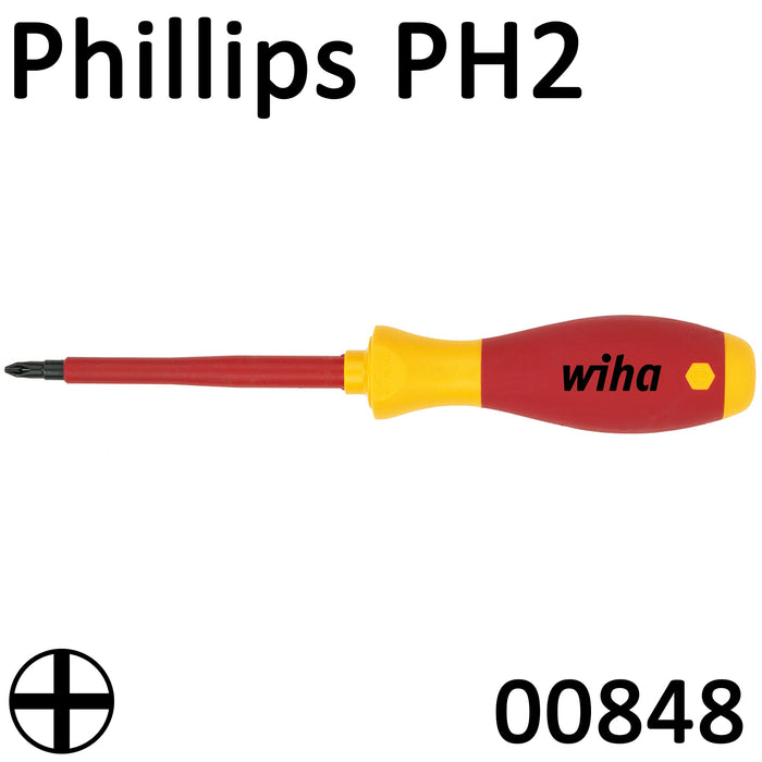 Wiha VDE Screwdriver SoftFinish Phillips PH2 00848