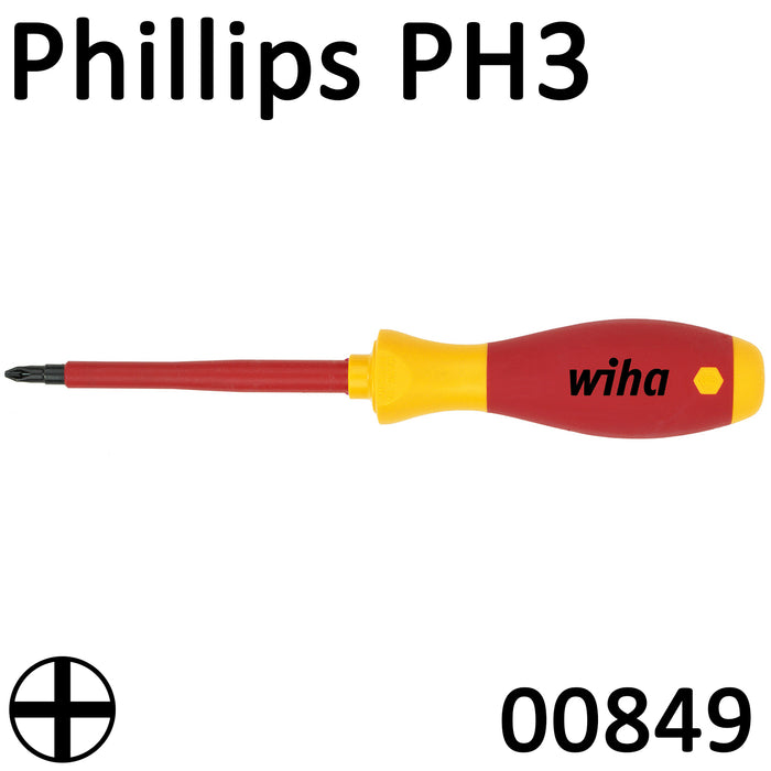 Wiha VDE Screwdriver SoftFinish Phillips PH3 00849
