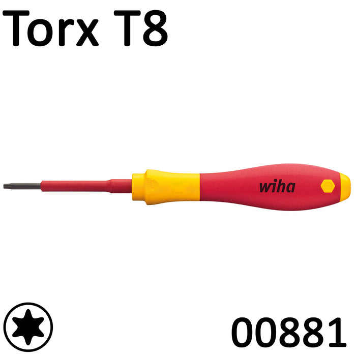 Wiha VDE Screwdriver SoftFinish Torx T8 00881