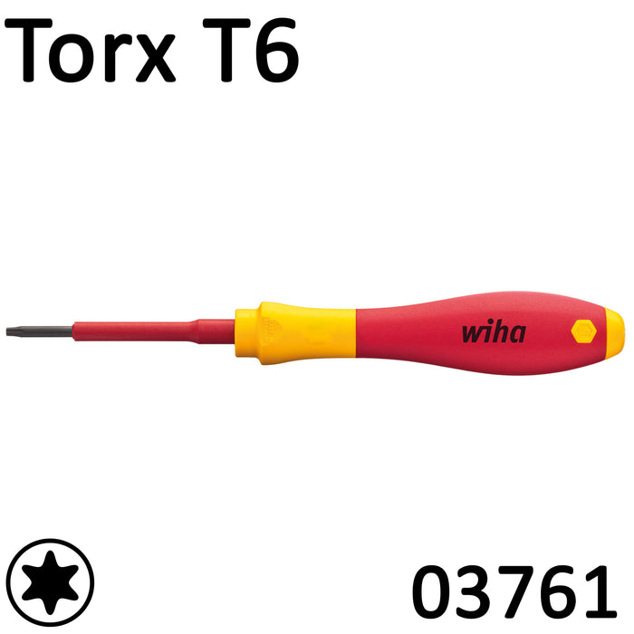 Wiha VDE Screwdriver SoftFinish Torx T6 03761