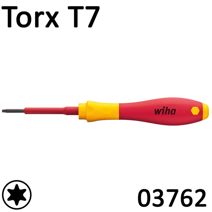 Wiha VDE Screwdriver SoftFinish Torx T7 03762