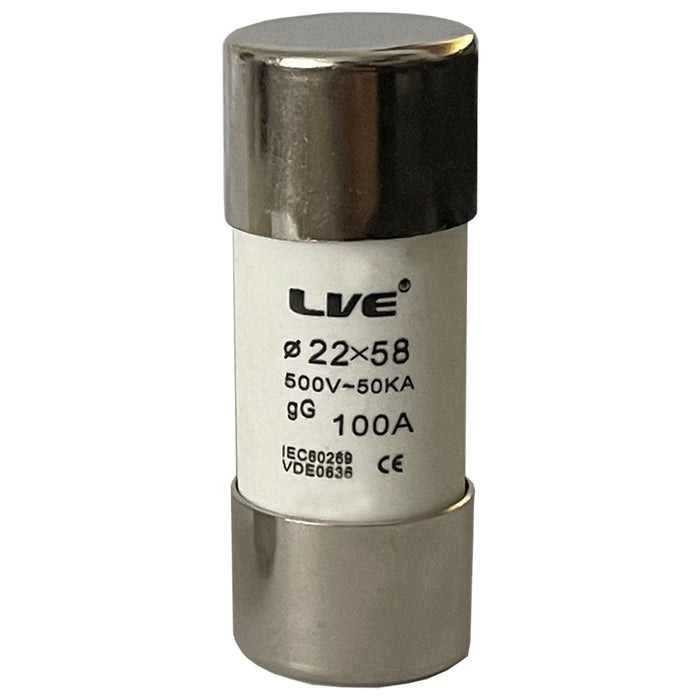 Live Electrical 100 Amp Fuse 22 x 58 FU100A22