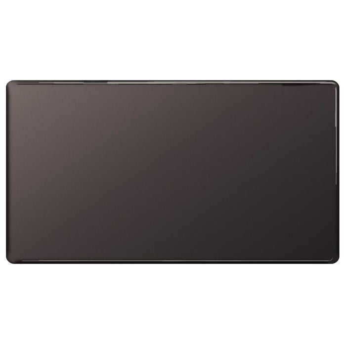 BG Nexus Screwless Flat Plate Black Nickel Double Blanking Plate FBN95