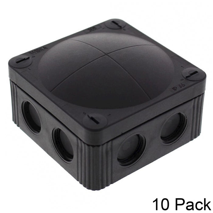 Wiska Combi 308/5 (Pack of 10) Weatherproof Outdoor Junction Box Black IP66