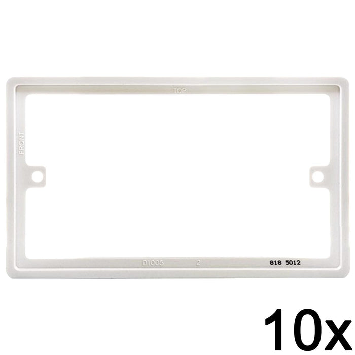 10x BG Nexus 818 White 2 Gang Double 10mm Depth Rectangular Spacer Frame Back Box Plate 818-01