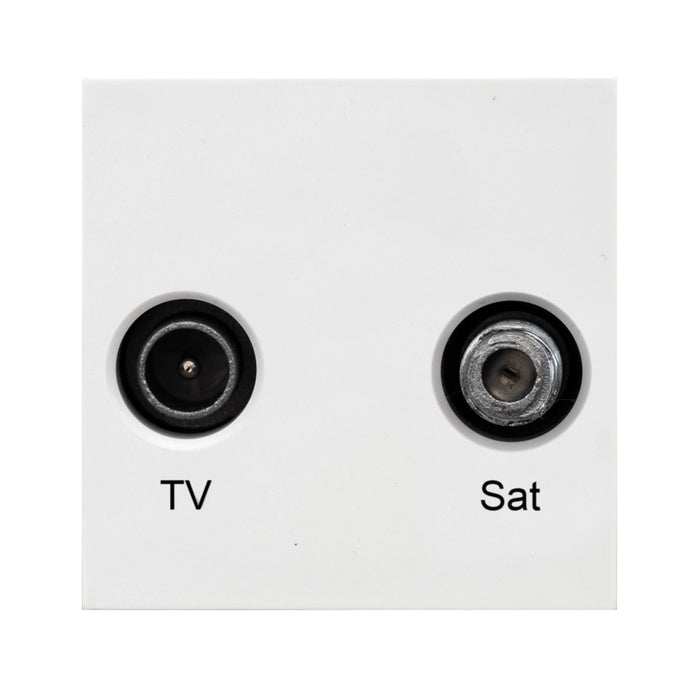 BG Nexus White EMTVSATW Diplexed TV/ SAT TV Outlet Euro Module Satellite